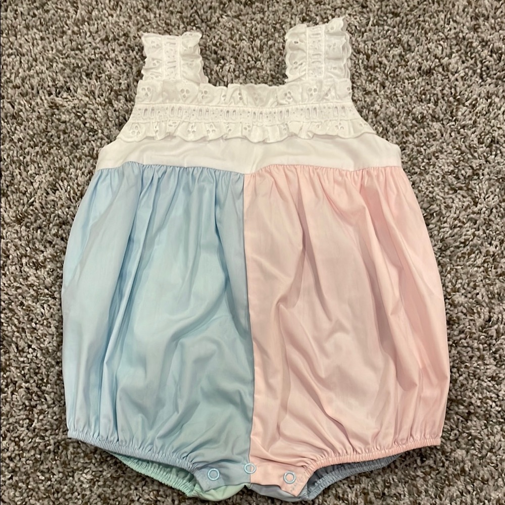 Pastel Blue and Pink Kids Romper